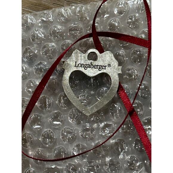Longaberger Sweetest Heart Tie On NEW Pewter Valentines ornament - Picture 3 of 3